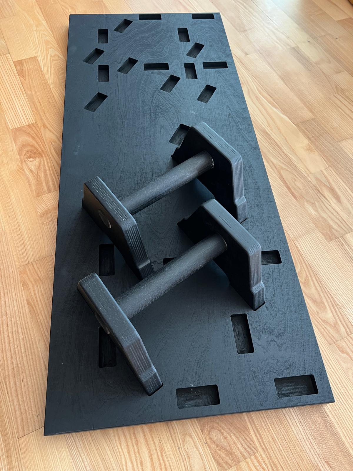 Ergonomic Calisthenics Station, Home Gym Trainer, Painted Birch Plywood Push Up Board
