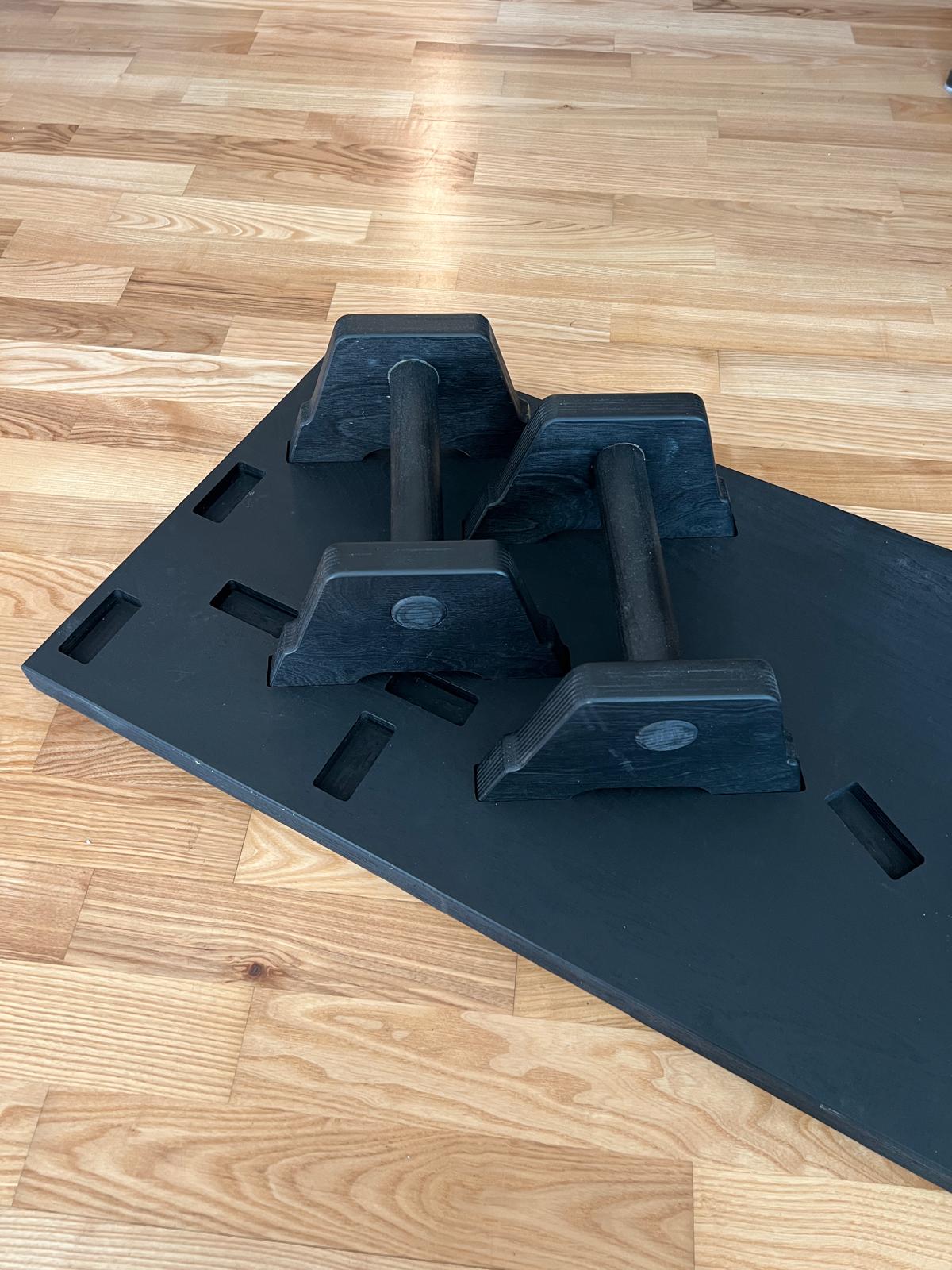 Ergonomic Calisthenics Station, Home Gym Trainer, Painted Birch Plywood Push Up Board