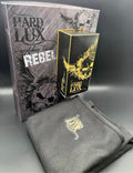 Black microfiber towel with integrated magnetic strip and carry bag, 90*160
