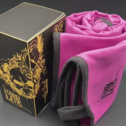 Pink microfiber towel with integrated magnetic strip and carry bag, 90*160